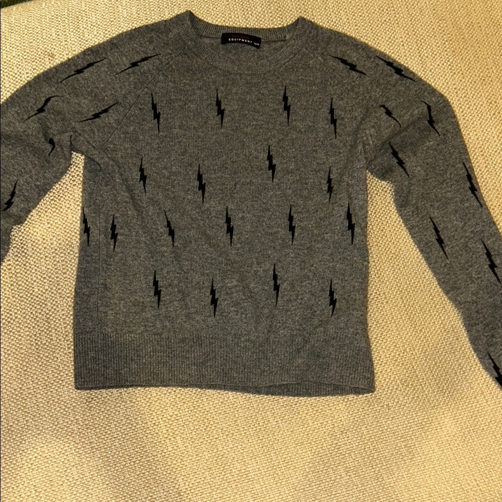 Gray Lightning Bolt Sweater